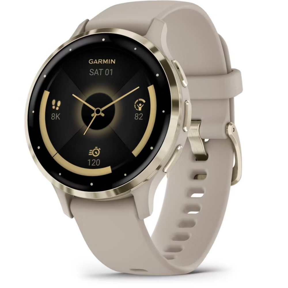 Garmin Venu 3S 41mm Watch in French Gray/Soft Gold
